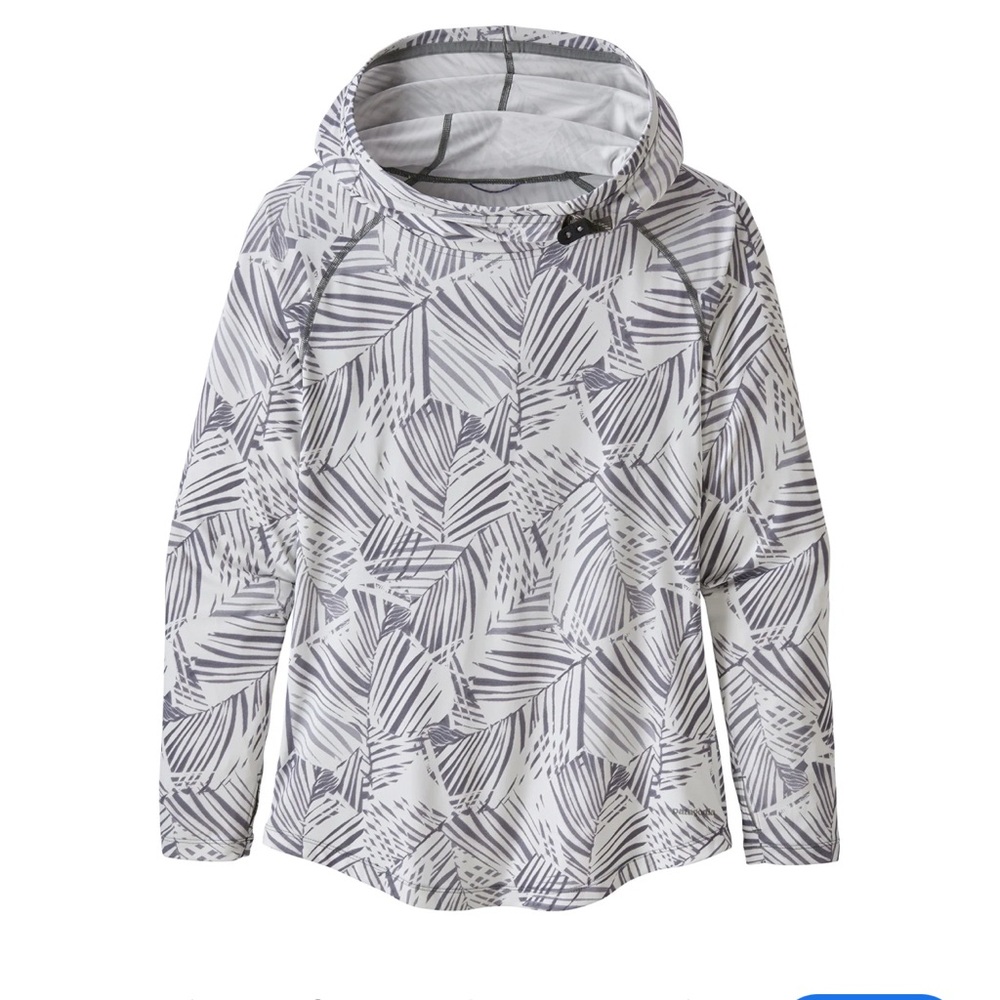 Patagonia Gray and White Capilene Hoodie